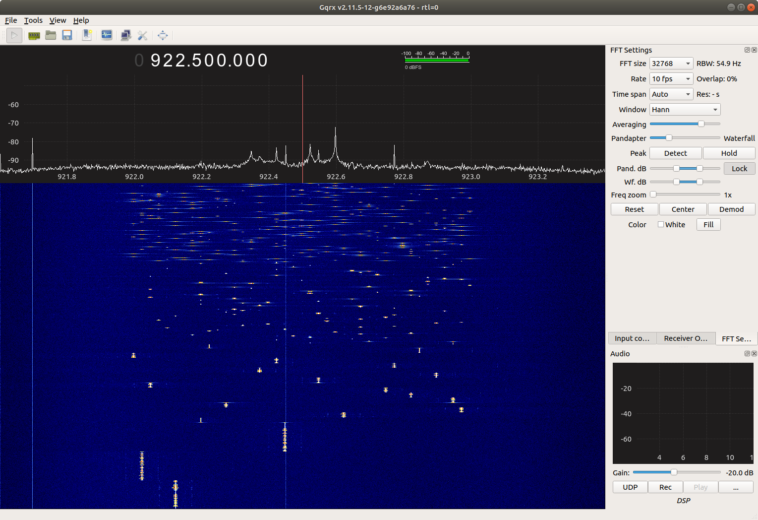 frequency hopping waterfall